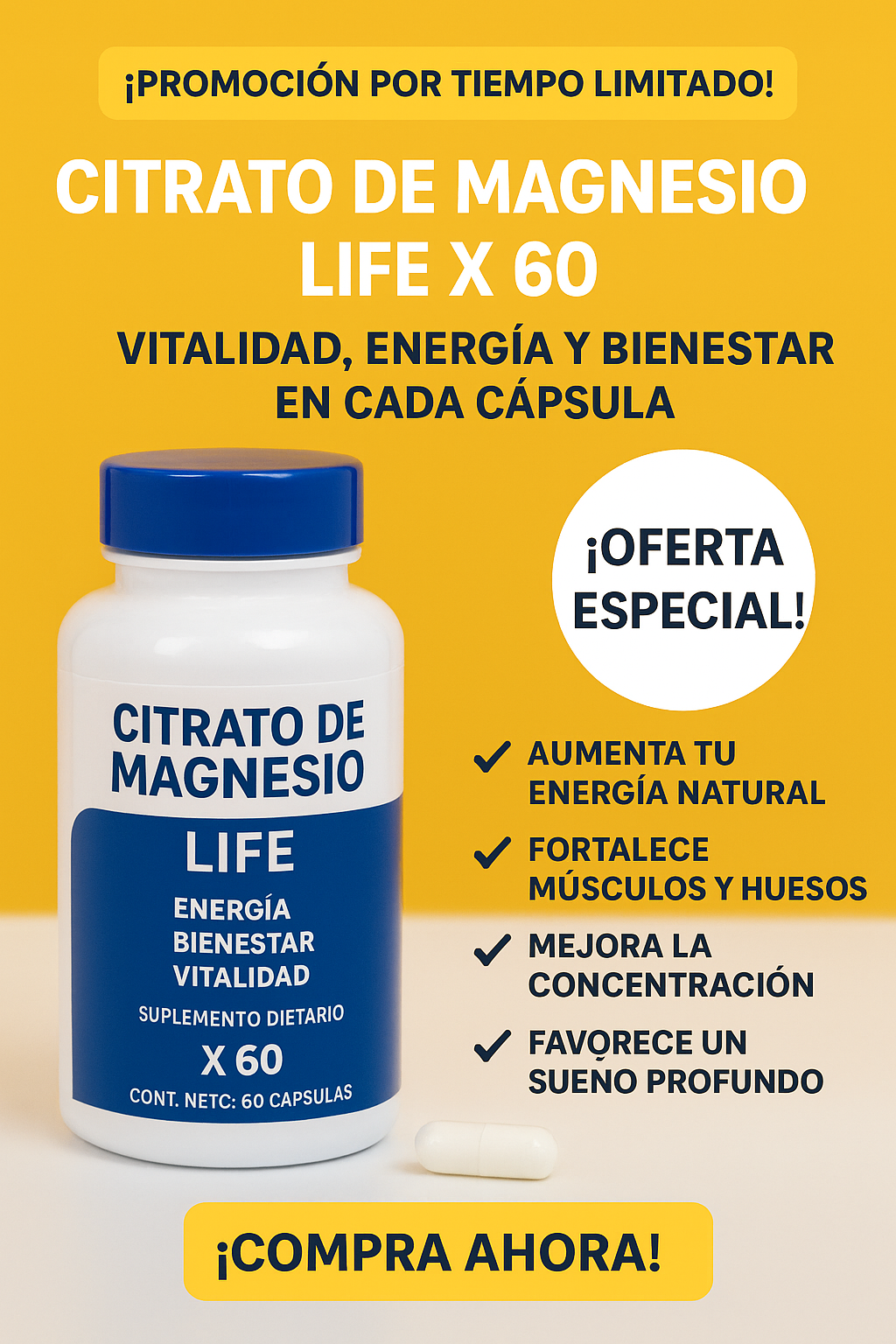 CITRATO DE MAGNESIO LIFE  X 60